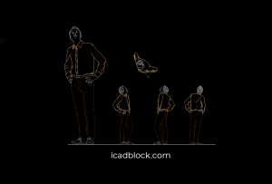 Man looking up at sky CAD Block
