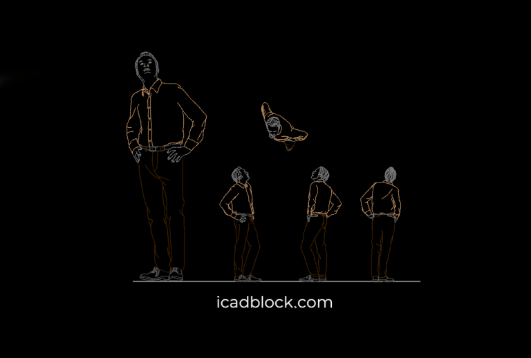 Bloque CAD de Hombre Mirando al Cielo DWG Gratis – AutoCAD