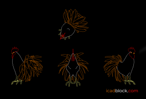 Blocco CAD Gallo DWG Gratis – AutoCAD