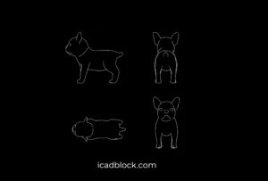 Blocco CAD Bulldog Francese DWG | Download Gratuito