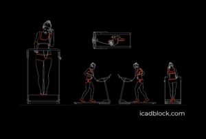 Woman running on treadmill DWG