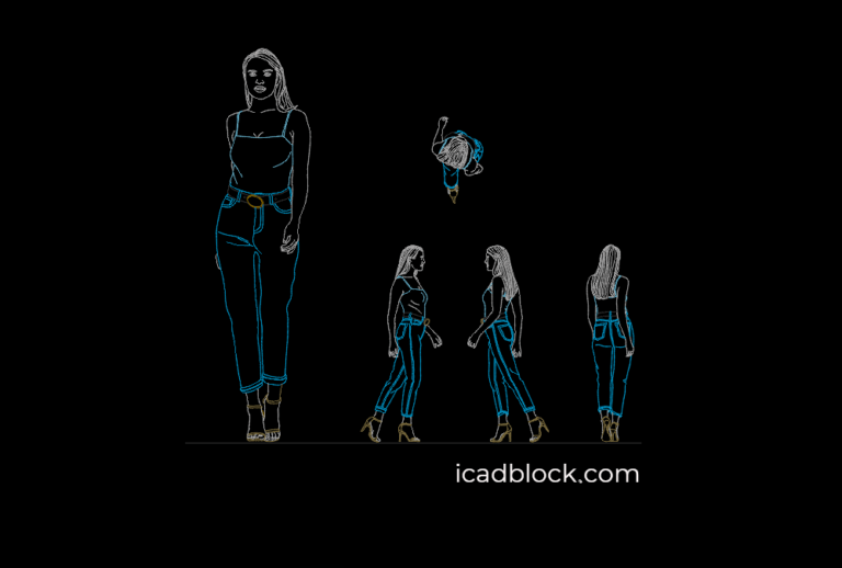 Woman walking 2D plan