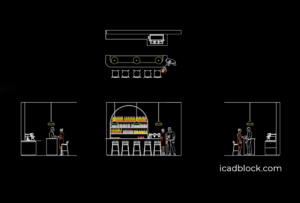 Couple at the bar, AutoCAD drawing